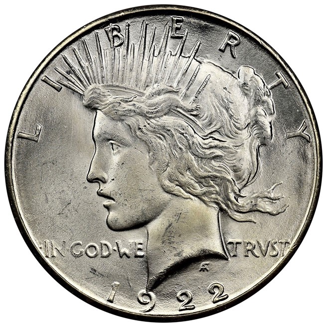 Face Value 1922 Peace Dollar NGC